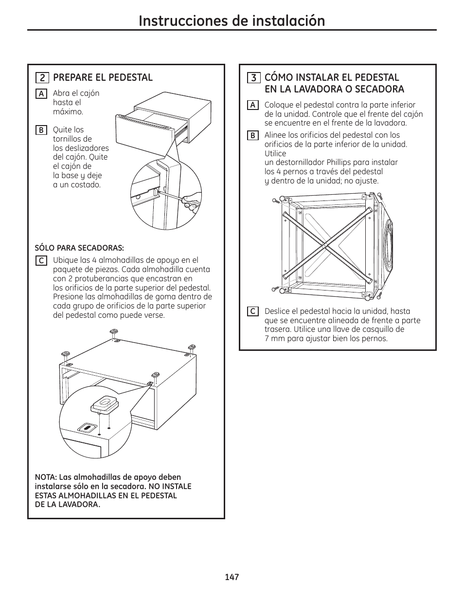 Instrucciones de instalación | GE PFMN445 User Manual | Page 147 / 156