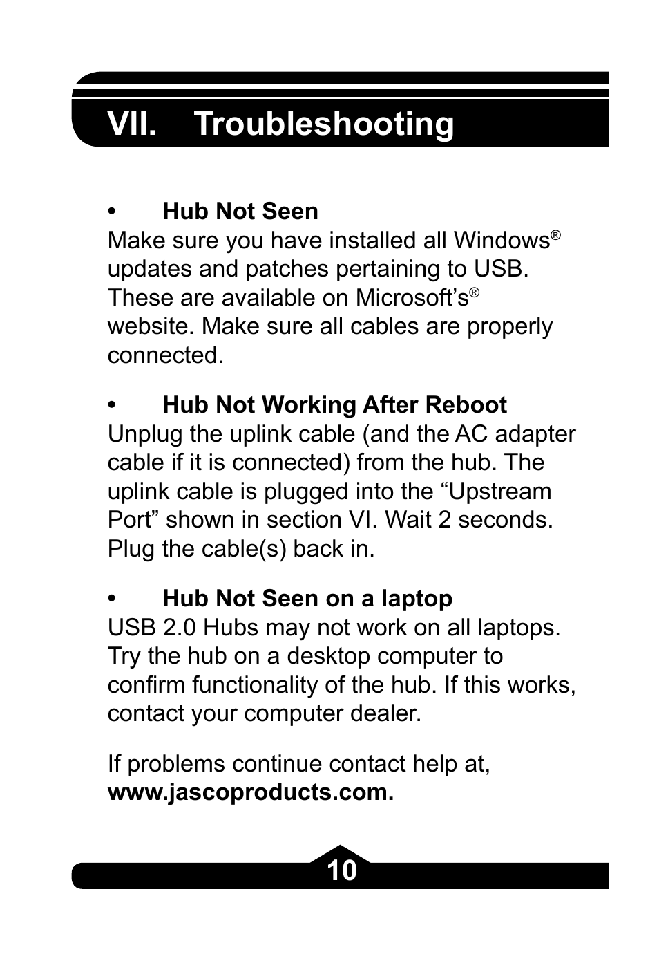 Vii. troubleshooting | GE 97845 - green User Manual | Page 10 / 26