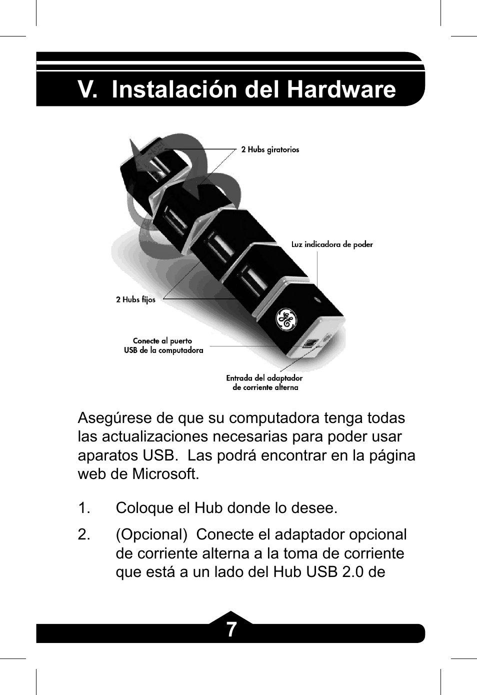 V. instalación del hardware | GE 97845 - green User Manual | Page 20 / 26