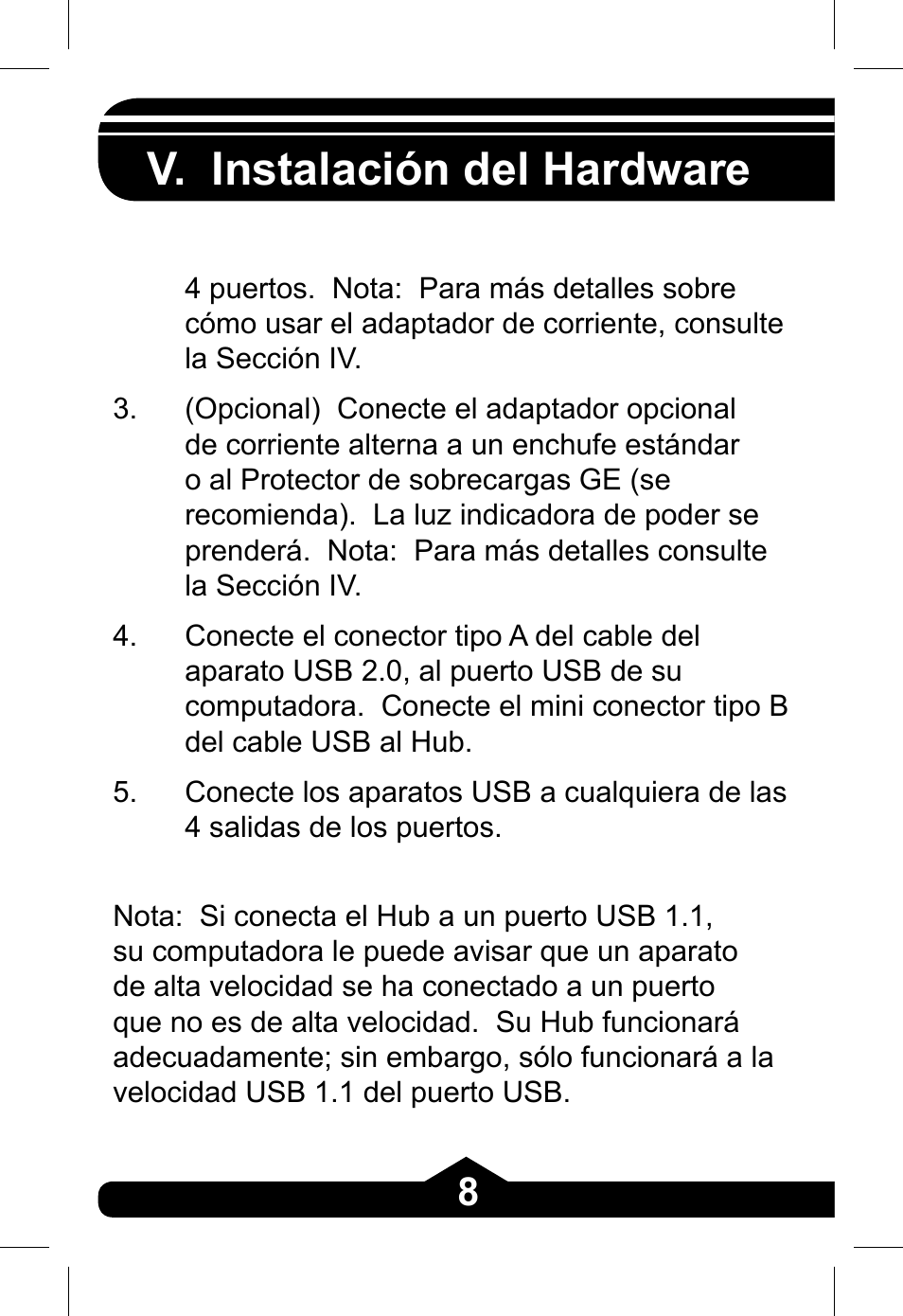 V. instalación del hardware | GE 97845 - green User Manual | Page 21 / 26
