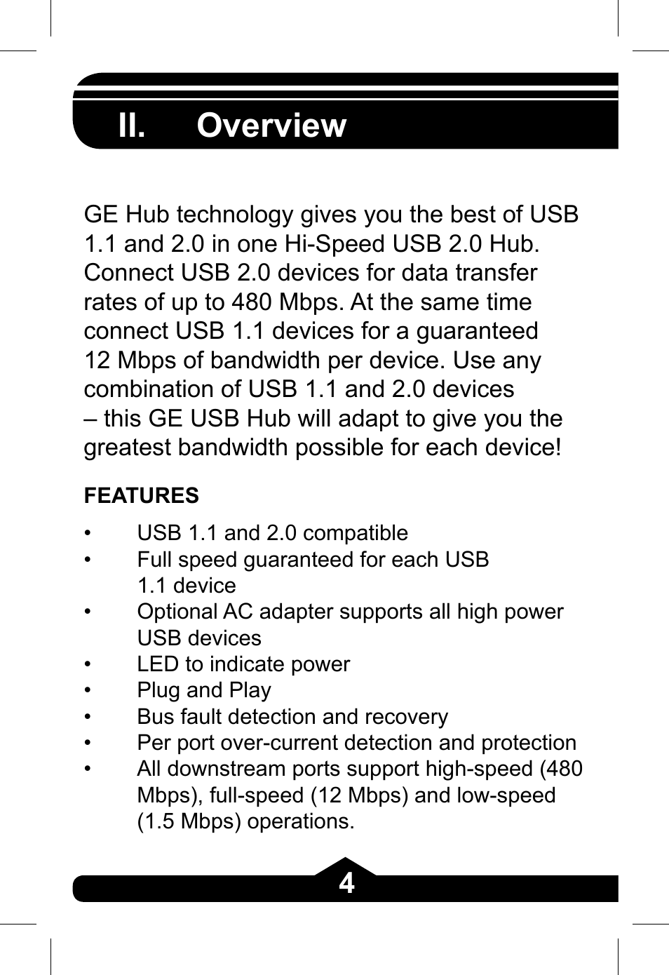 Ii. overview | GE 97845 - green User Manual | Page 4 / 26