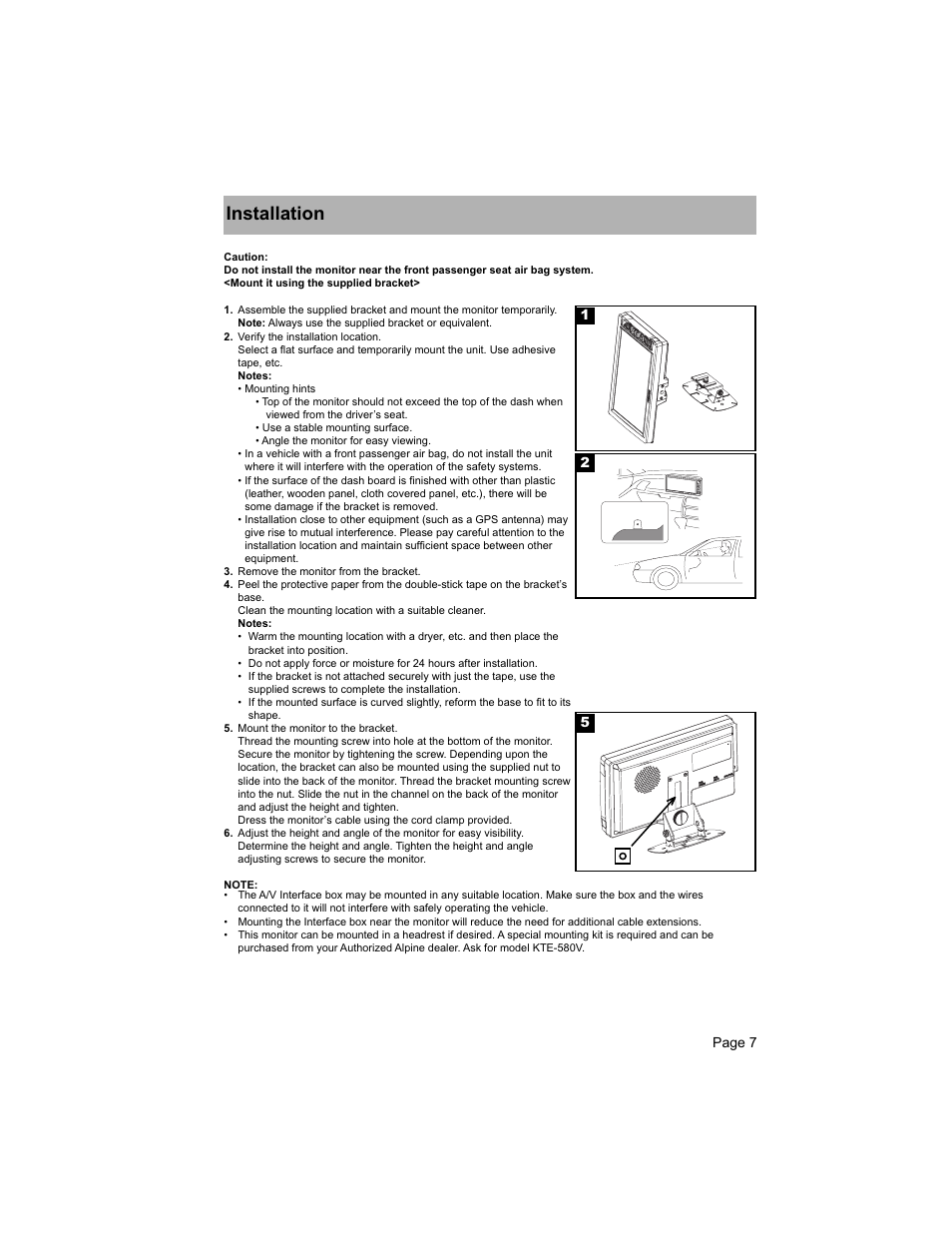 Installation | GE TME-M580 User Manual | Page 7 / 18