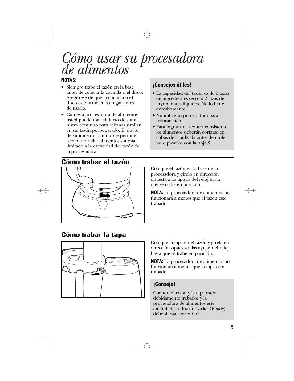 Cómo usar su procesadora de alimentos | GE 840074400 User Manual | Page 23 / 36