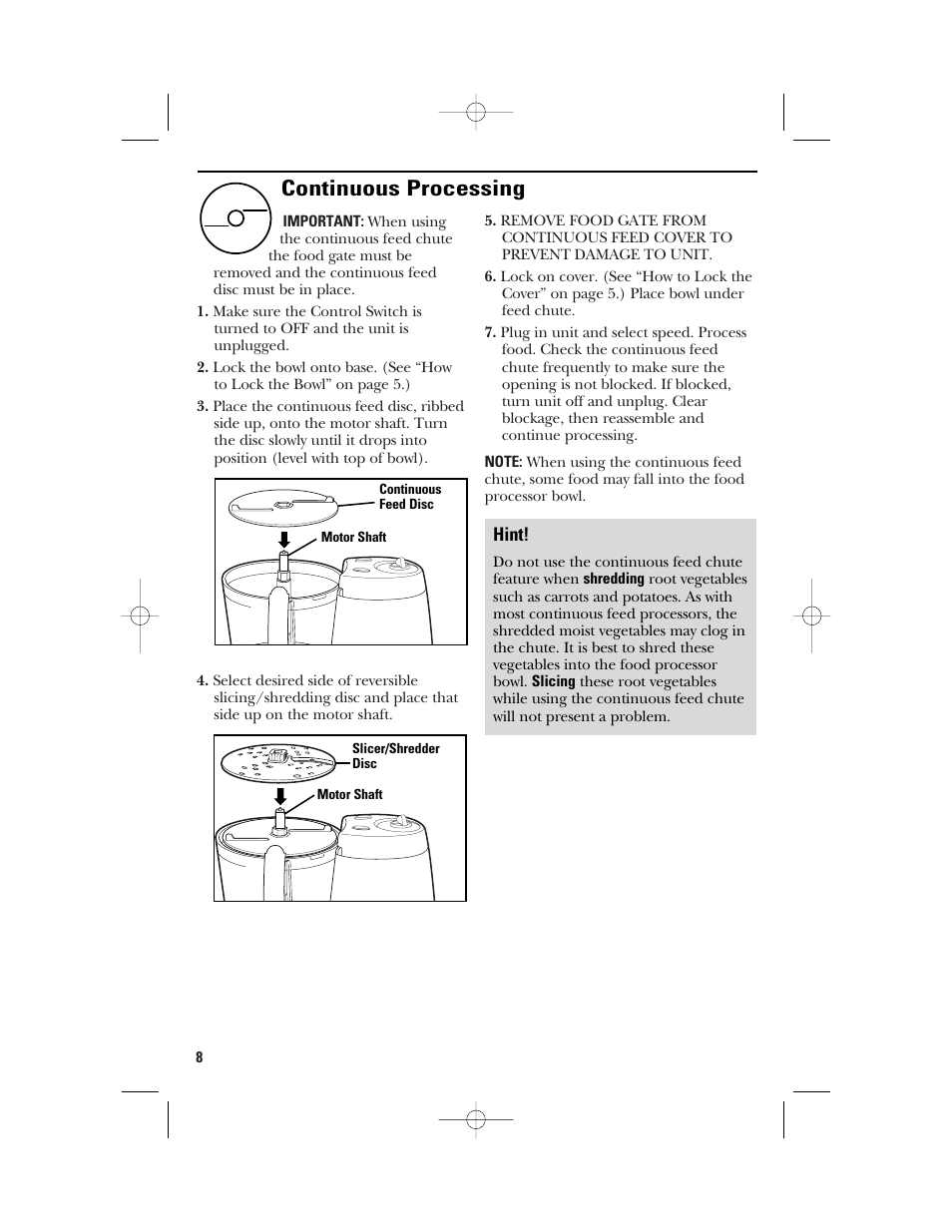 Continuous processing | GE 840074400 User Manual | Page 8 / 36