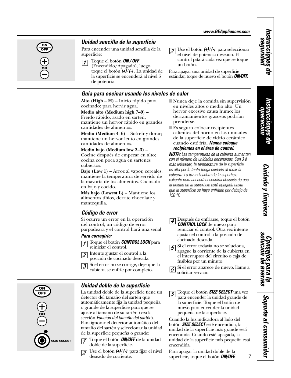 Unidad doble de la superficie | GE Profile JP938 User Manual | Page 27 / 40