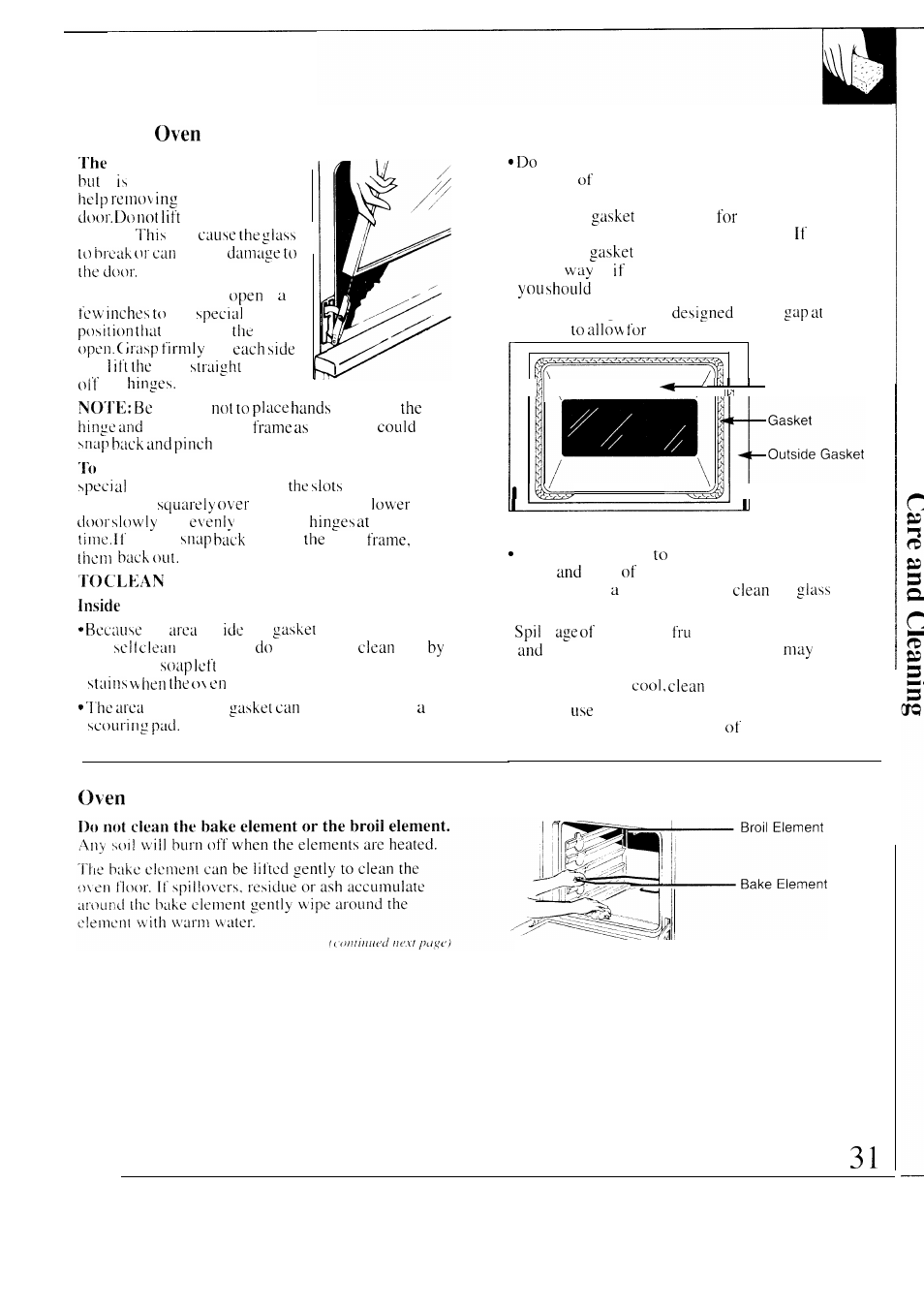 Door, Lift-off door, Elements | Heating | GE 49-8549 User Manual | Page 31 / 40