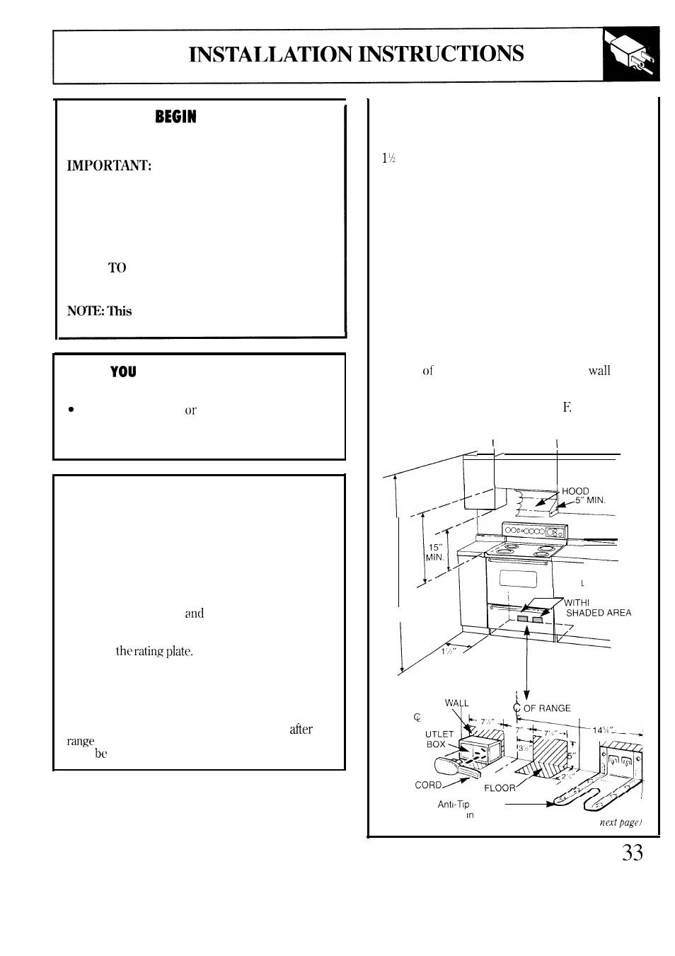 Anti-tip device, Before you, And carefully | GE 49-8549 User Manual | Page 33 / 40