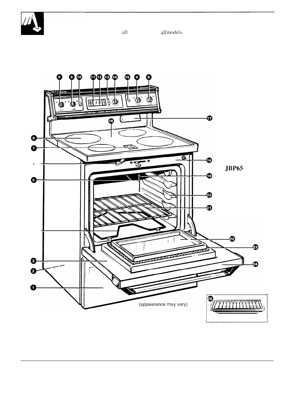 Features, O- o, Features of your range | GE 49-8549 User Manual | Page 6 / 40
