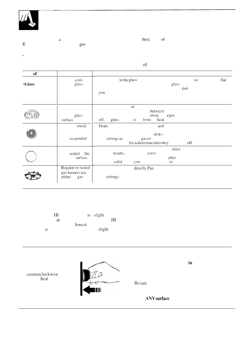 Cooking -12, Cooktop comparison, Control settings , 9 | How does this cooktop compare to your old one, Surface unit controls | GE 49-8549 User Manual | Page 8 / 40