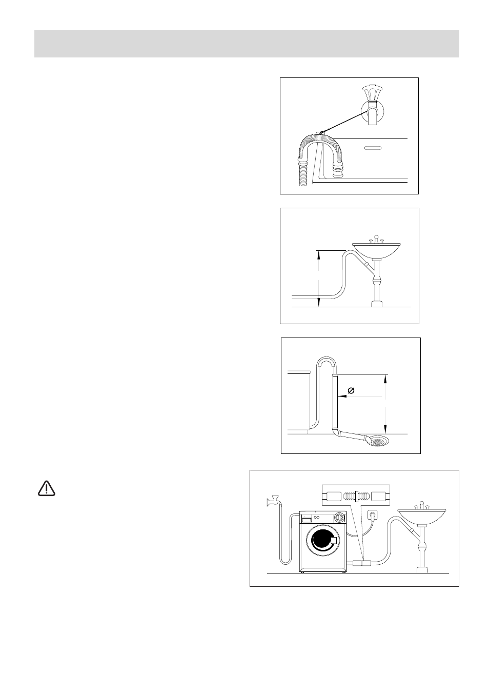 Asennus, Vedenpoisto, Sähköliitäntä | Electrolux EW 970 C User Manual | Page 15 / 44