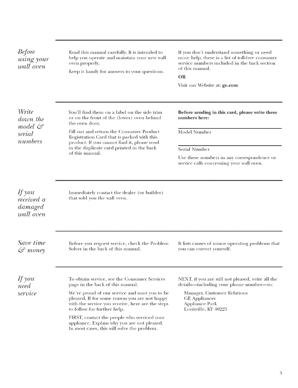 GE ZET958 User Manual | Page 3 / 48