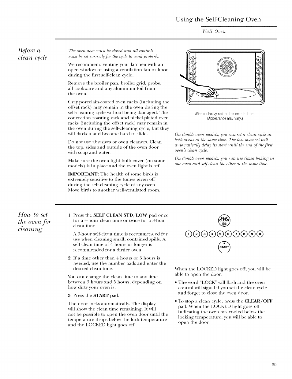 Using the self-cleaning oven | GE ZET958 User Manual | Page 35 / 48