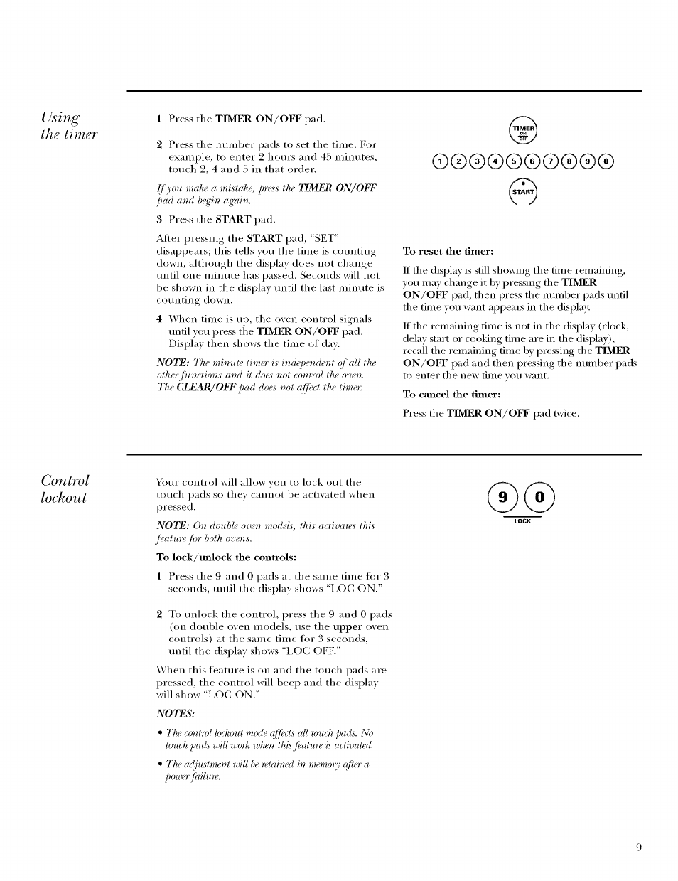 O©©©0©©0©0 | GE ZET958 User Manual | Page 9 / 48