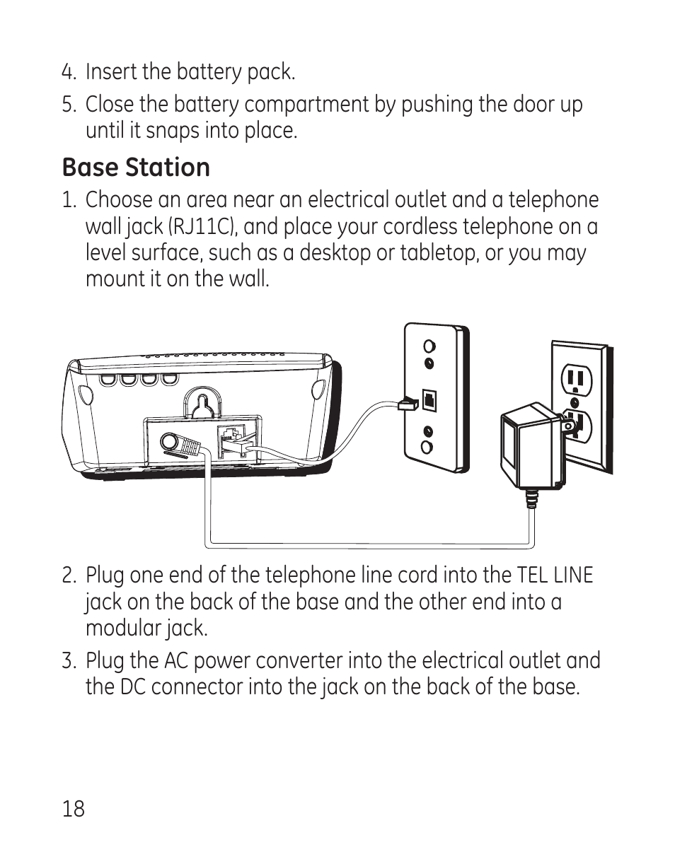 Base station | GE 27907 Series User Manual | Page 18 / 94