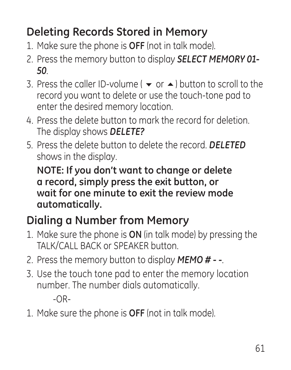 GE 27907 Series User Manual | Page 61 / 94