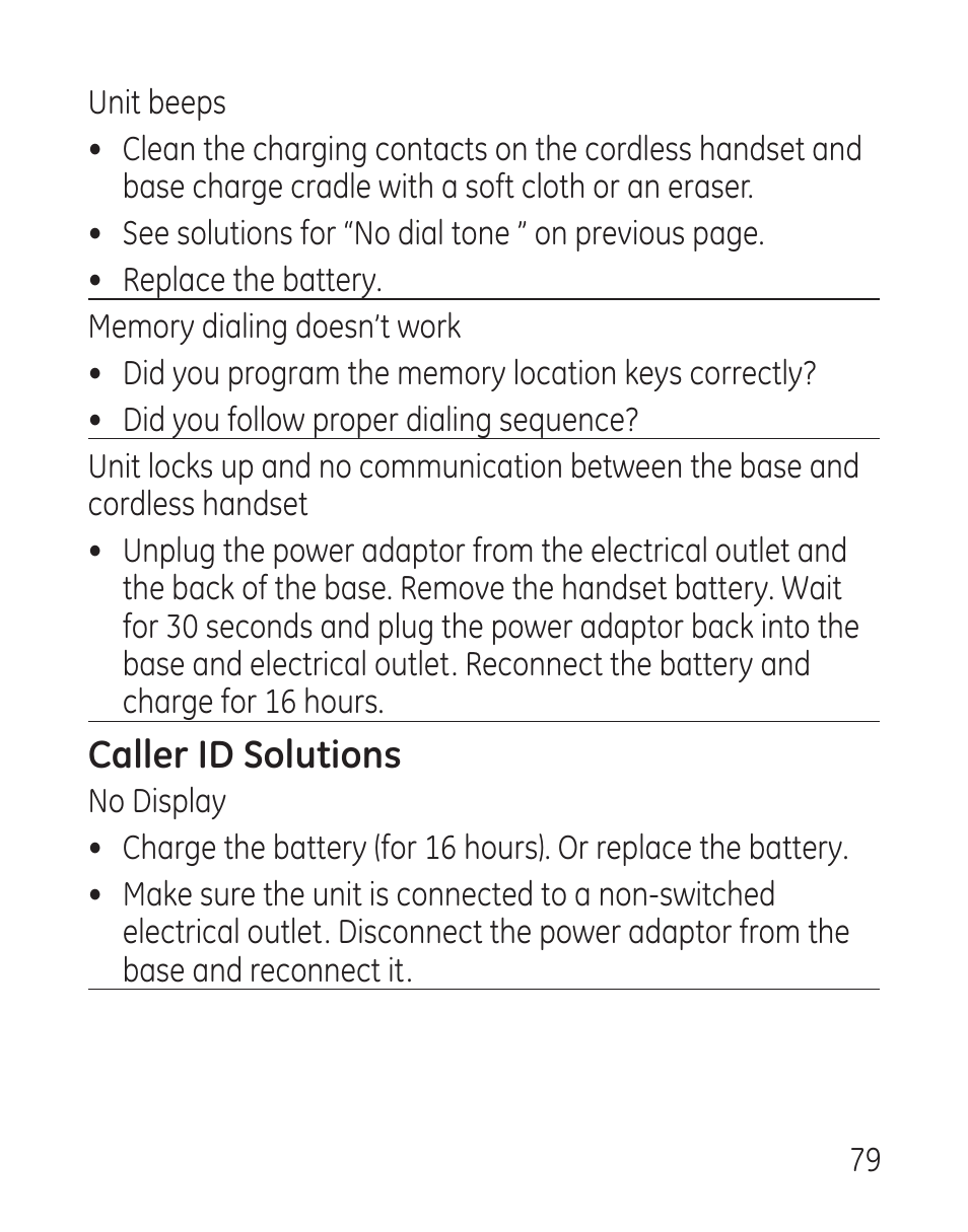 Caller id solutions | GE 27907 Series User Manual | Page 79 / 94