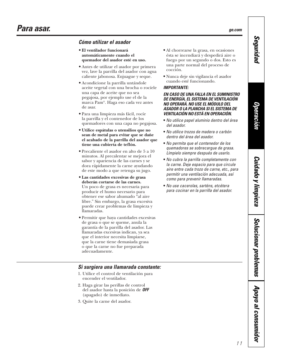 Para asar | GE JGP990 User Manual | Page 51 / 80