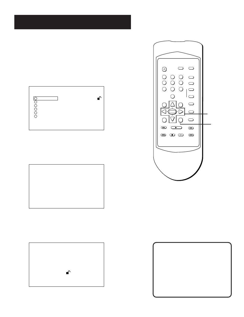 Setting up the rating level, Using the setup menu, If the rating level feature doesn’t work | Select rating from the setup menu, Use arrows to set the rating level, Enter a 4-digit password to lock the rating level | GE GE1100P User Manual | Page 38 / 56