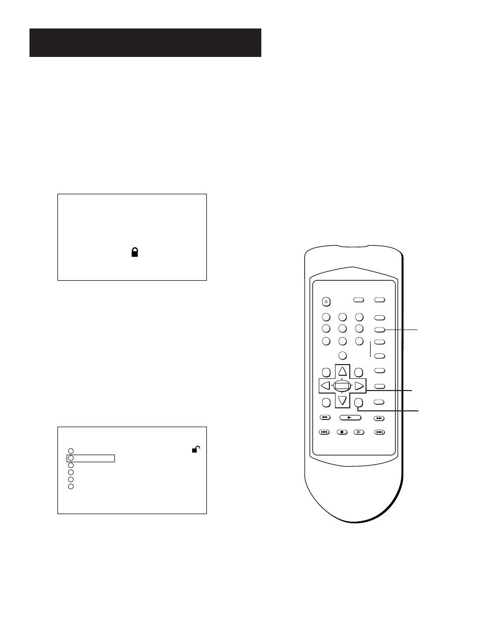 Unlocking the rating level, Selecting the initial audio language, Using the setup menu | Select audio from the setup menu | GE GE1100P User Manual | Page 39 / 56