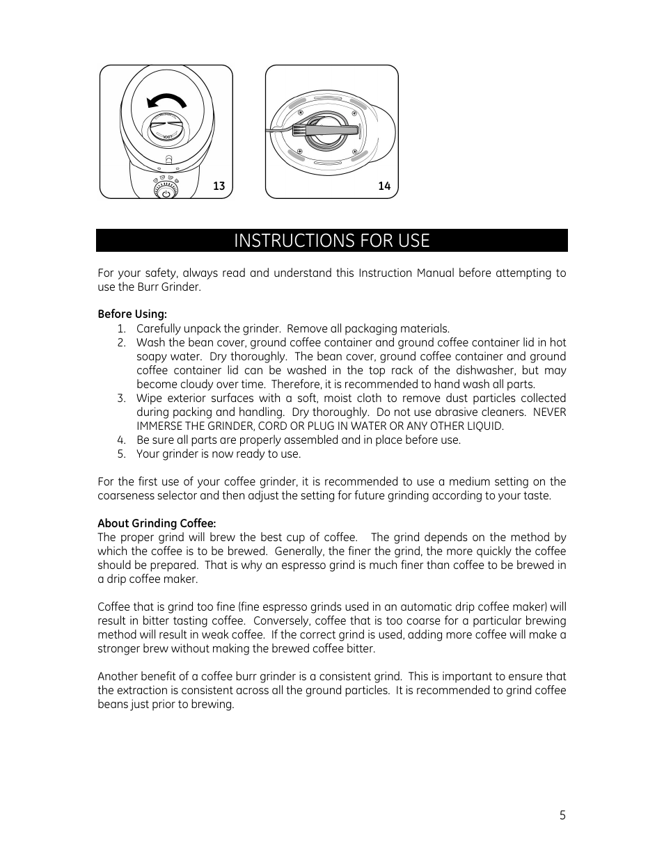 Instructions for use | GE 681131691321 User Manual | Page 5 / 8