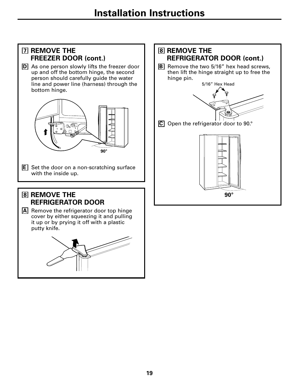 Installation instructions | GE 200D26000P022 User Manual | Page 19 / 40