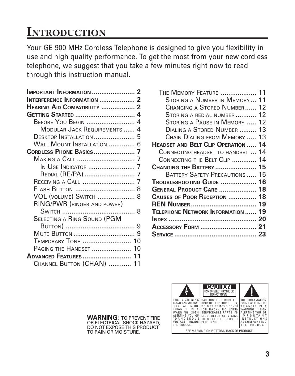 Ntroduction | GE 21-Feb User Manual | Page 3 / 24