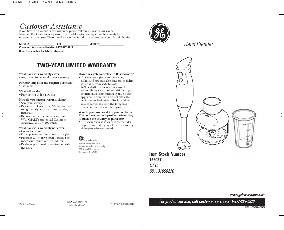 GE 681131690270 User Manual | 12 pages