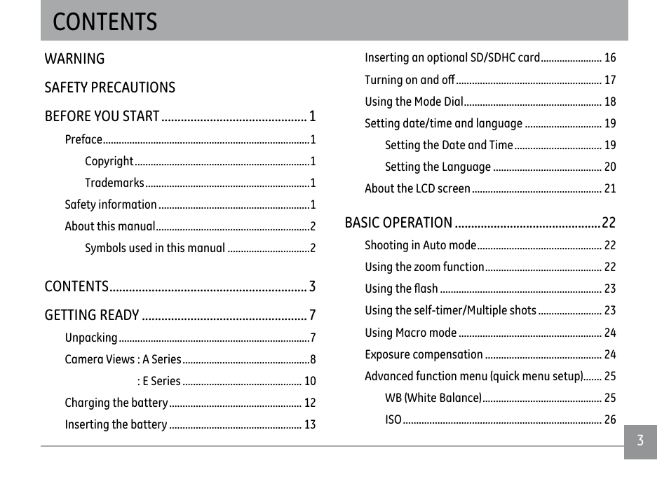 GE A1250 User Manual | Page 7 / 106