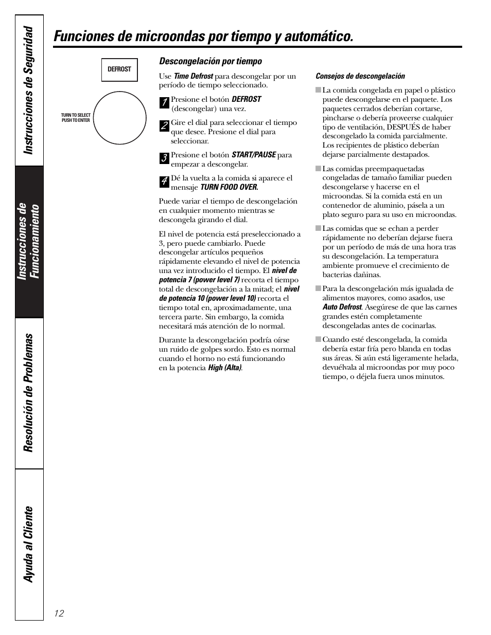 GE SPACEMAKER JVM1490 User Manual | Page 48 / 72