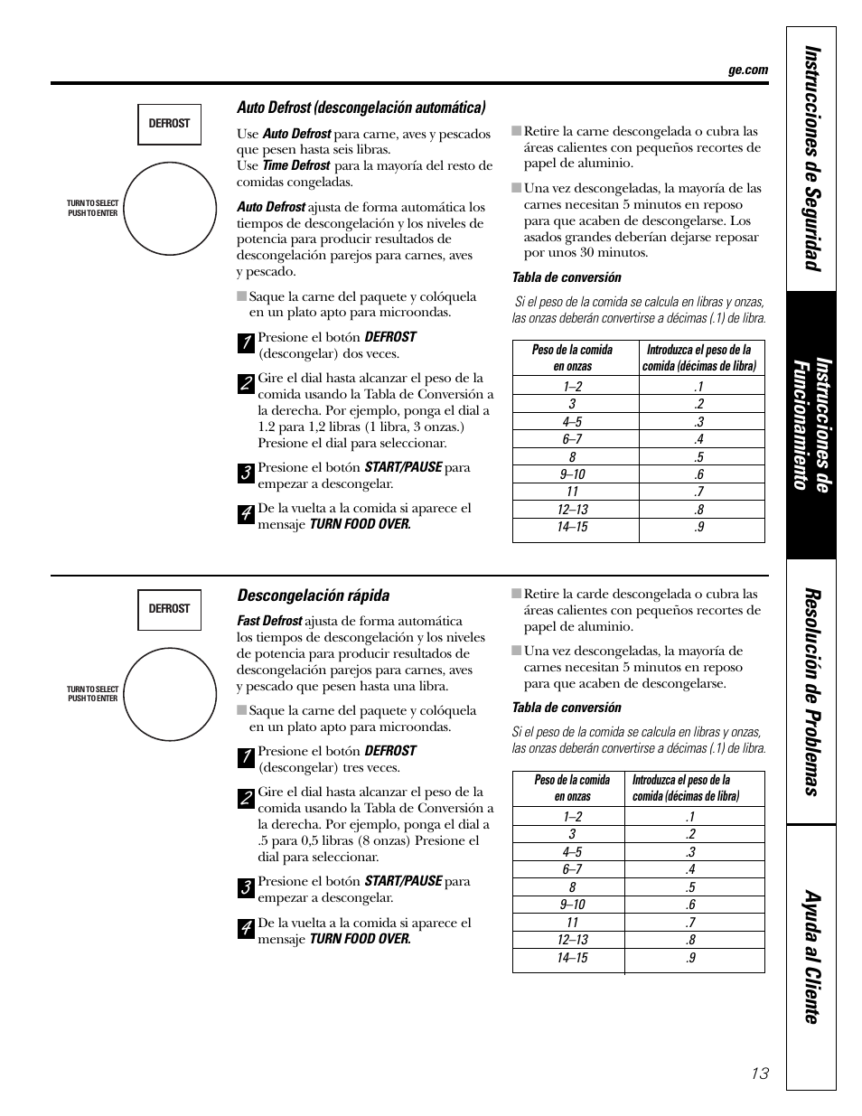 GE SPACEMAKER JVM1490 User Manual | Page 49 / 72