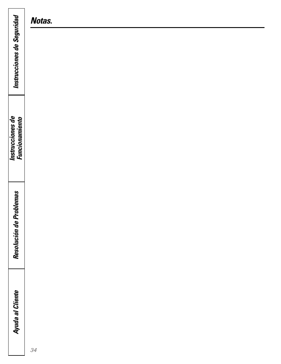 Notas | GE SPACEMAKER JVM1490 User Manual | Page 70 / 72