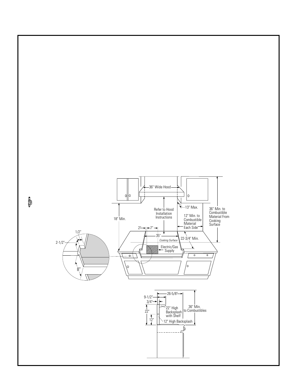 Product dimensions and clearances | GE ZGU48L6R User Manual | Page 4 / 12
