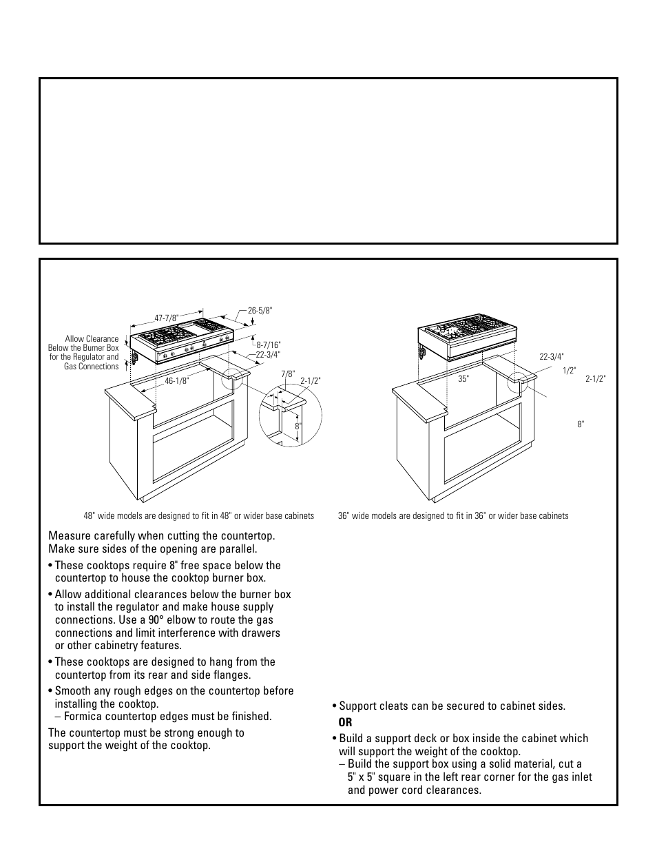 Step 1, remove packaging, Step 2, cut the countertop opening | GE ZGU48L6R User Manual | Page 7 / 12