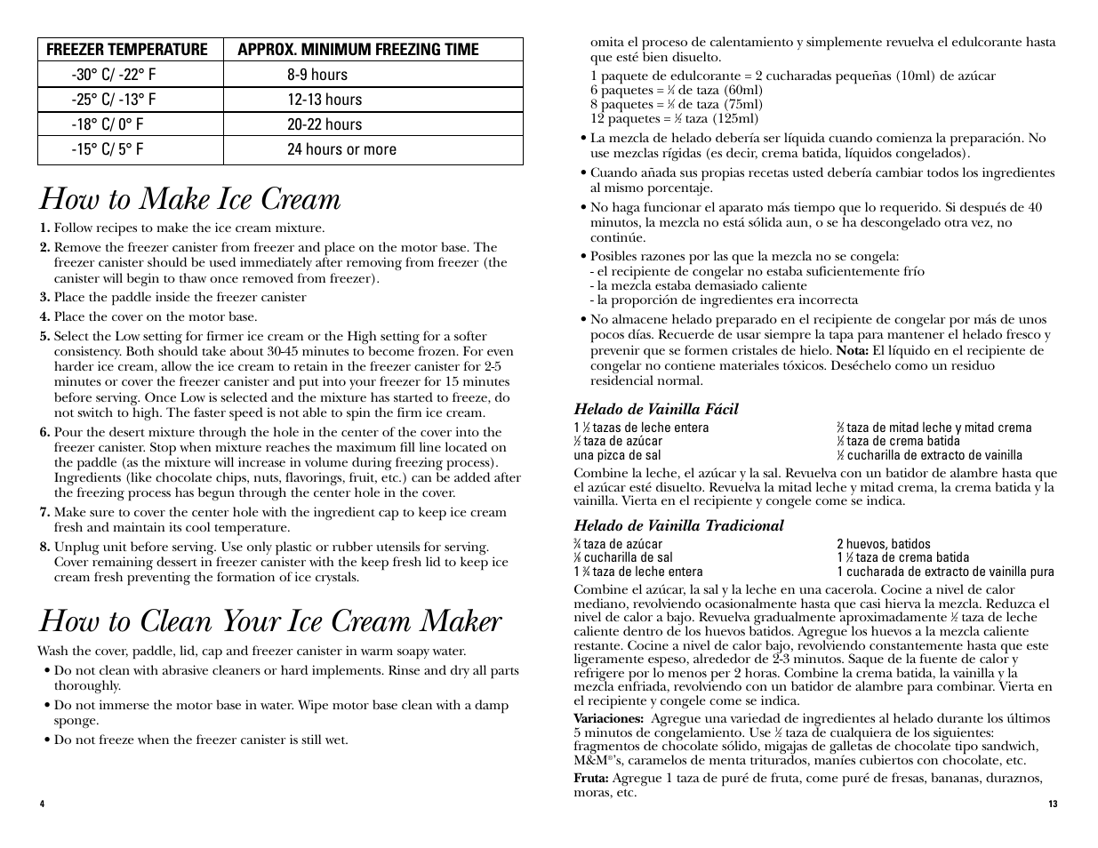 How to make ice cream, How to clean your ice cream maker | GE 681131067652 User Manual | Page 13 / 16