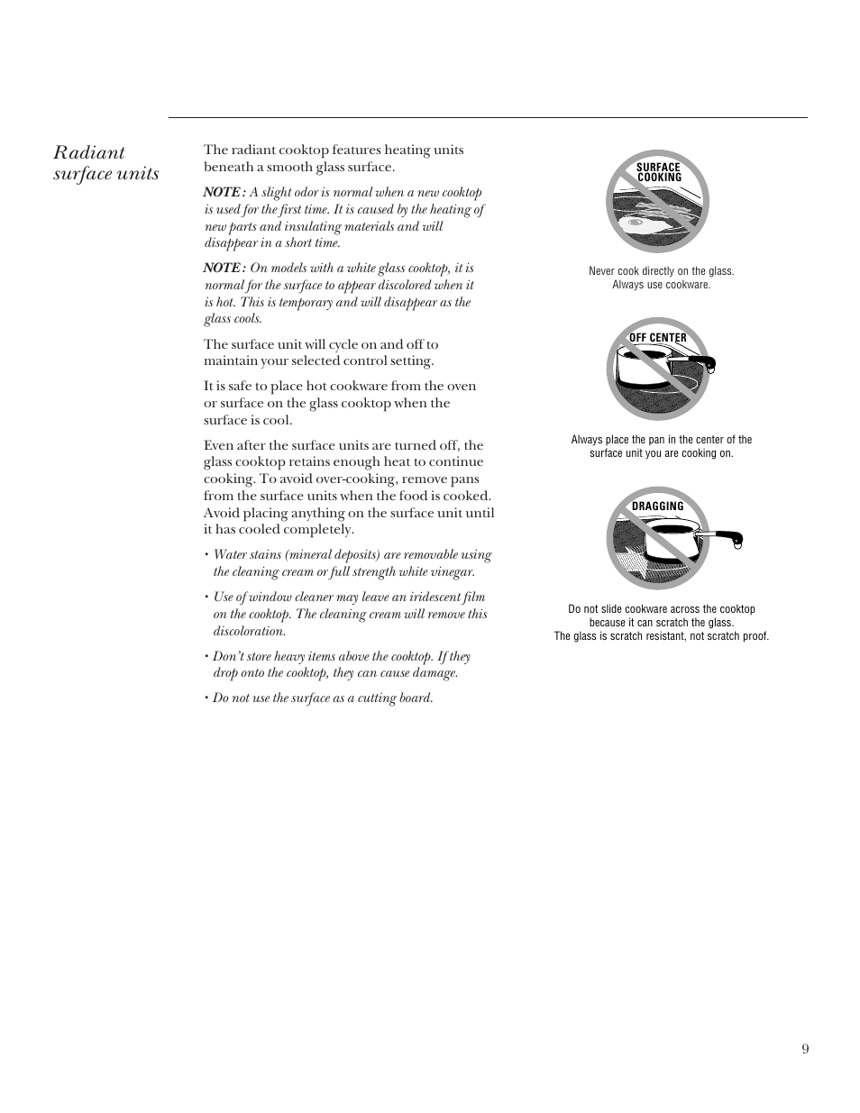 Radiant surface units | GE Monogram 164D3333P235 User Manual | Page 9 / 20