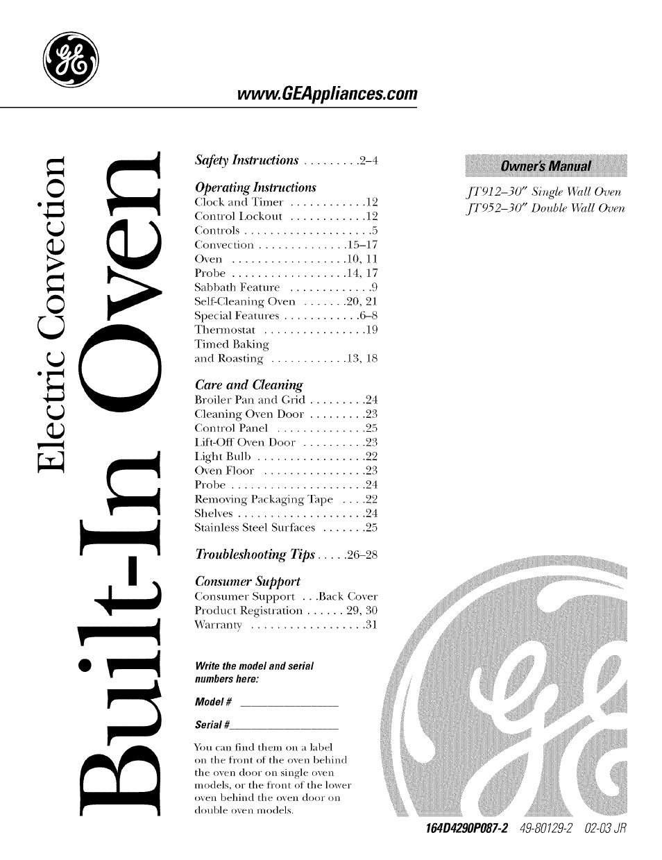 GE J7912-30" User Manual | 32 pages