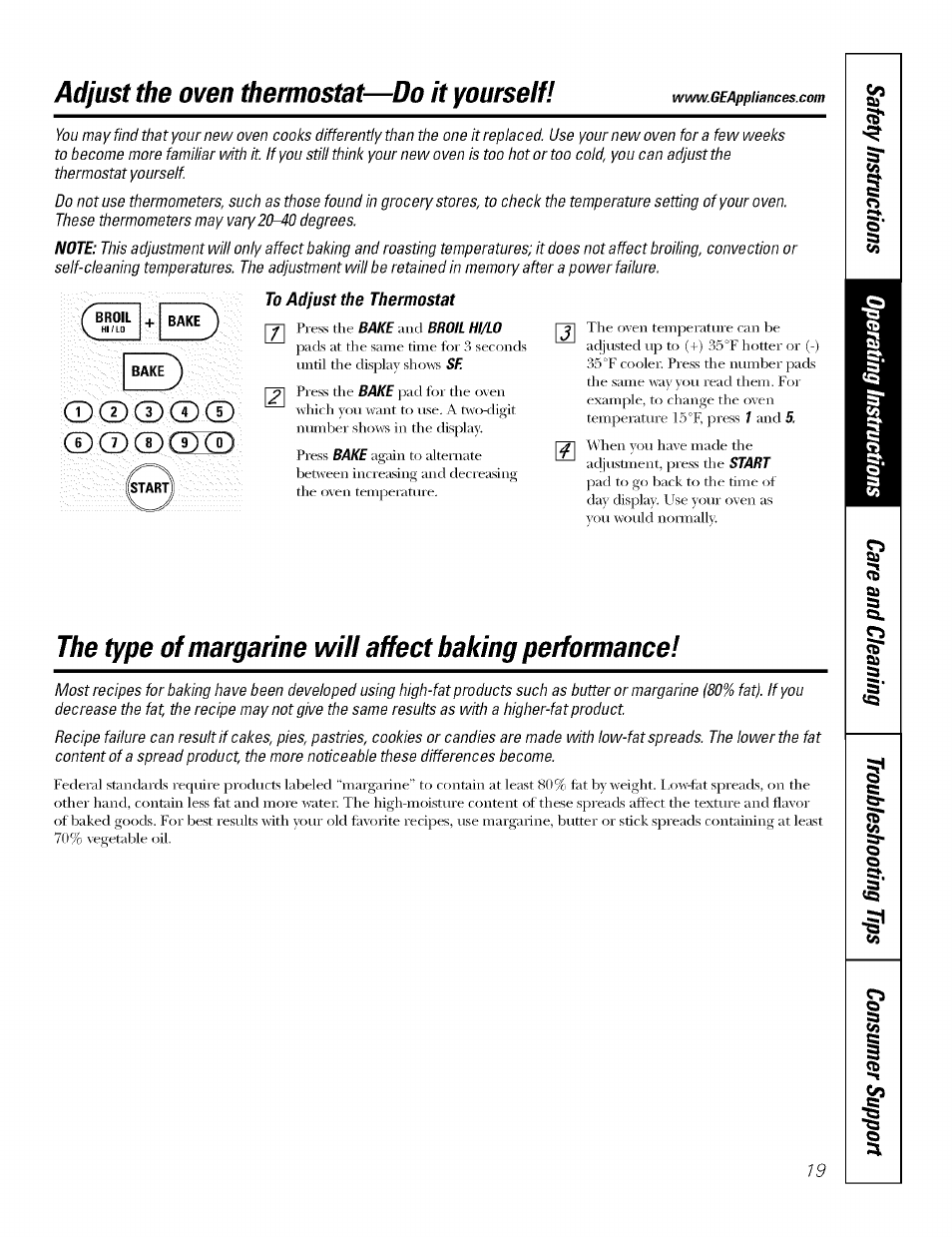 To adjust the thermostat, Cdcdcnid, Adjust the oven thermostat—do it yourself | GE J7912-30" User Manual | Page 19 / 32