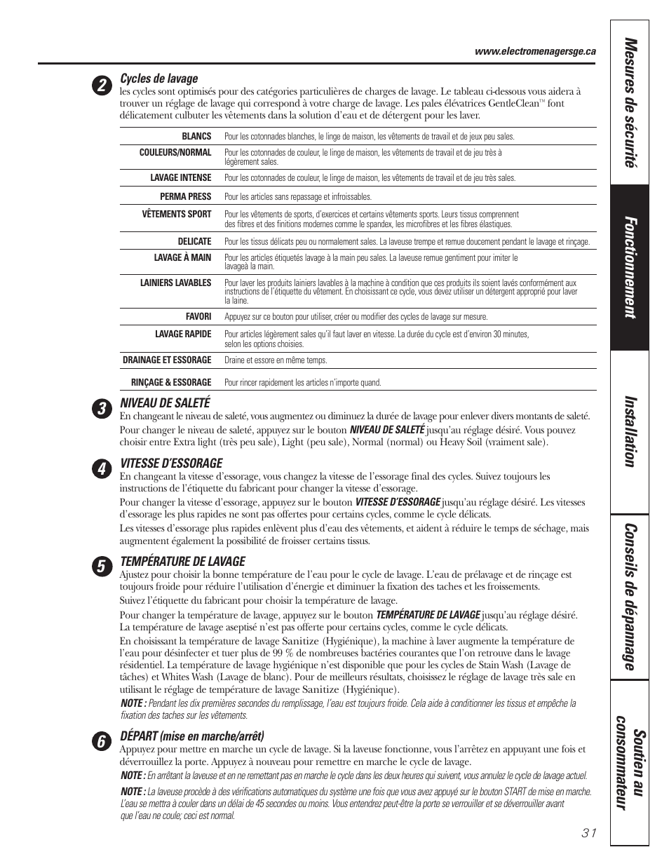 Réglage des contrôles | GE GBVH5140 User Manual | Page 31 / 76