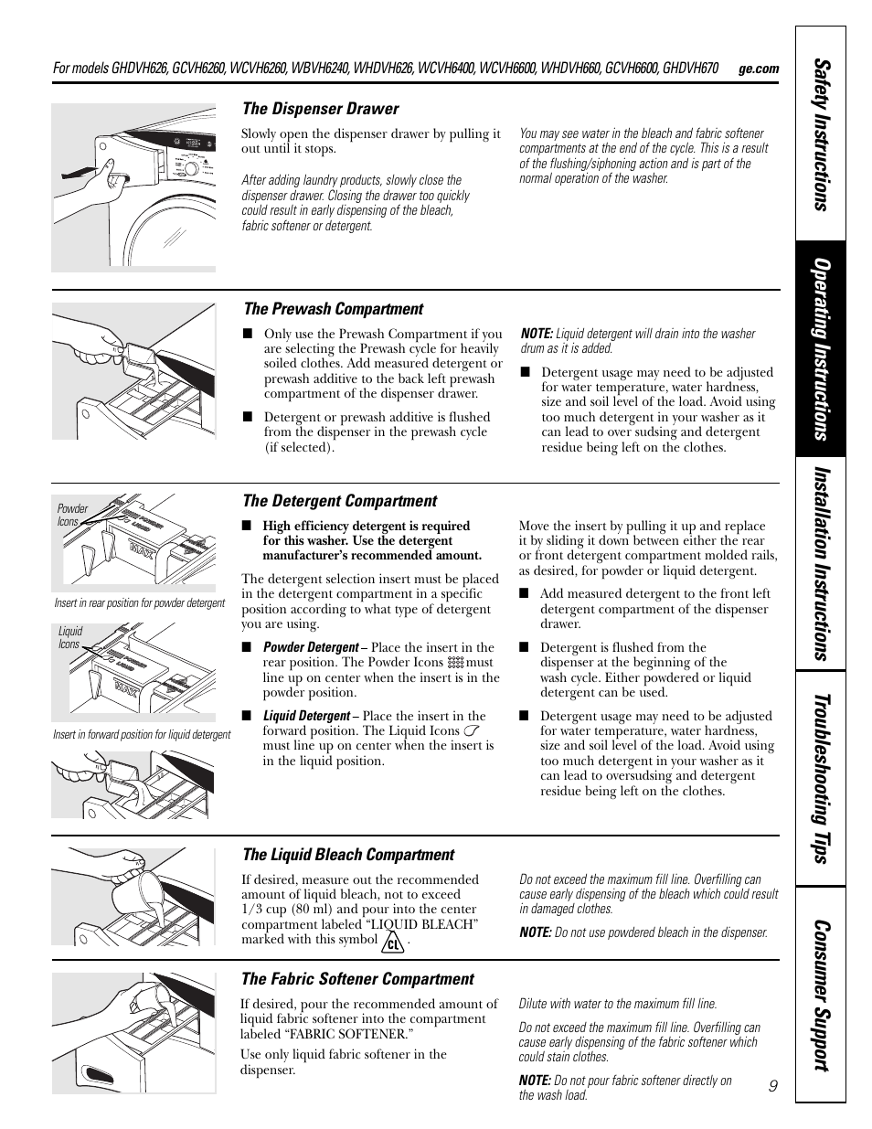 GE GBVH5140 User Manual | Page 9 / 76