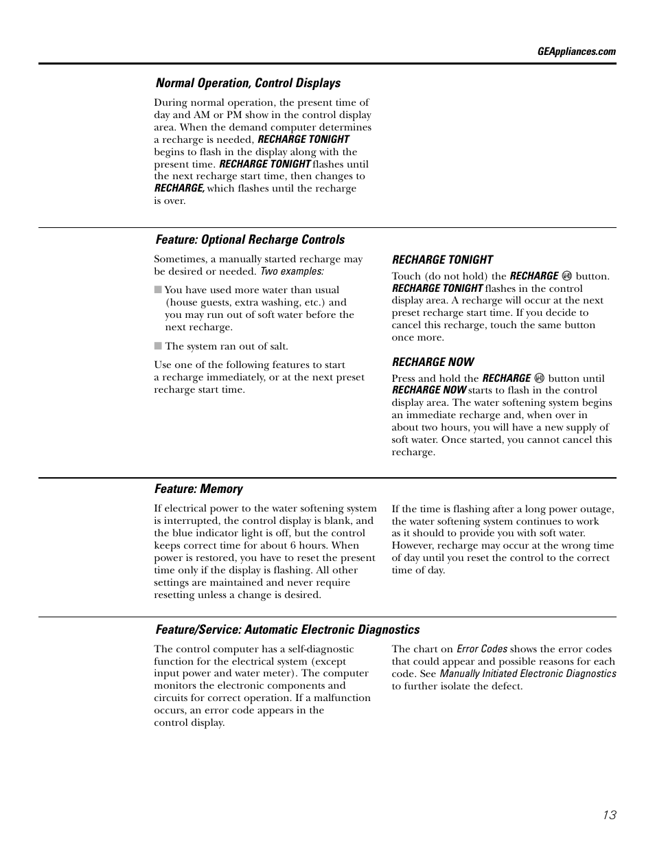 Features | GE GXSF31E User Manual | Page 13 / 60