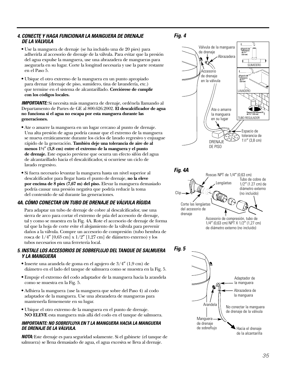 35 fig. 4, Fig. 4a fig. 5 | GE GXSF31E User Manual | Page 35 / 60