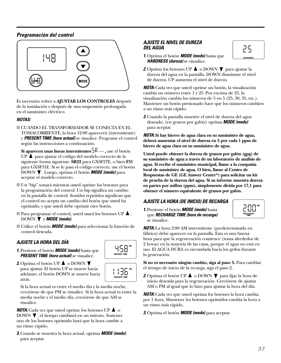 GE GXSF31E User Manual | Page 37 / 60