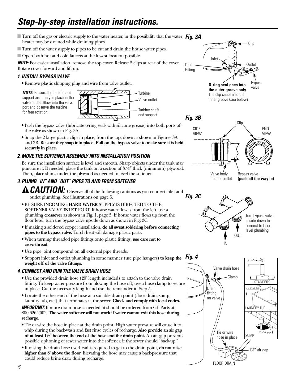 Step-by-step instructions, Step-by-step instructions –10, Step-by-step installation instructions | Caution | GE GXSF31E User Manual | Page 6 / 60
