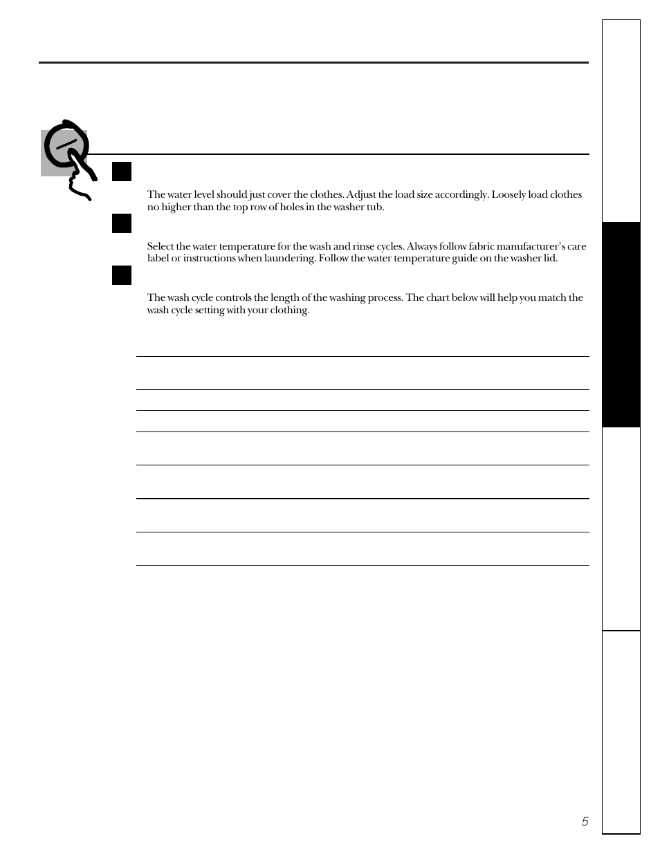 Control settings | GE WBSR1060 User Manual | Page 5 / 16