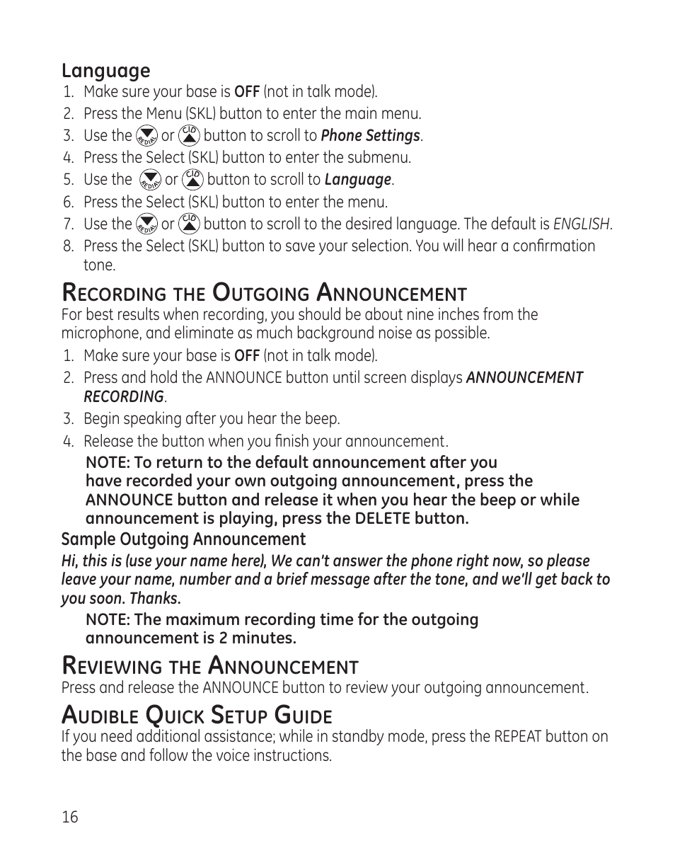 GE DECT6.0 28128 User Manual | Page 16 / 66