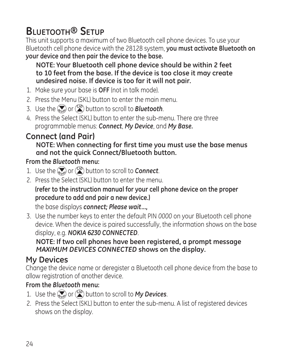 GE DECT6.0 28128 User Manual | Page 24 / 66