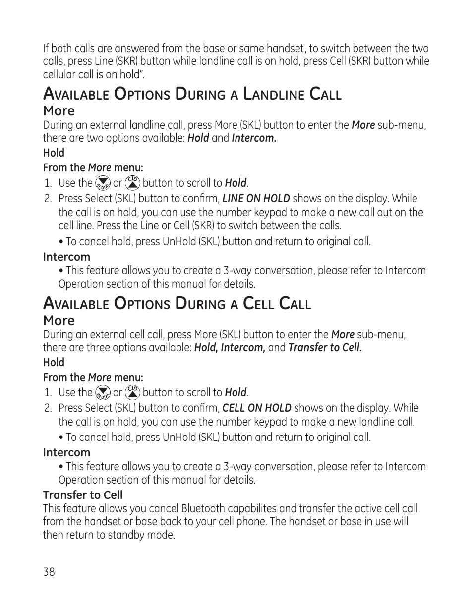 GE DECT6.0 28128 User Manual | Page 38 / 66