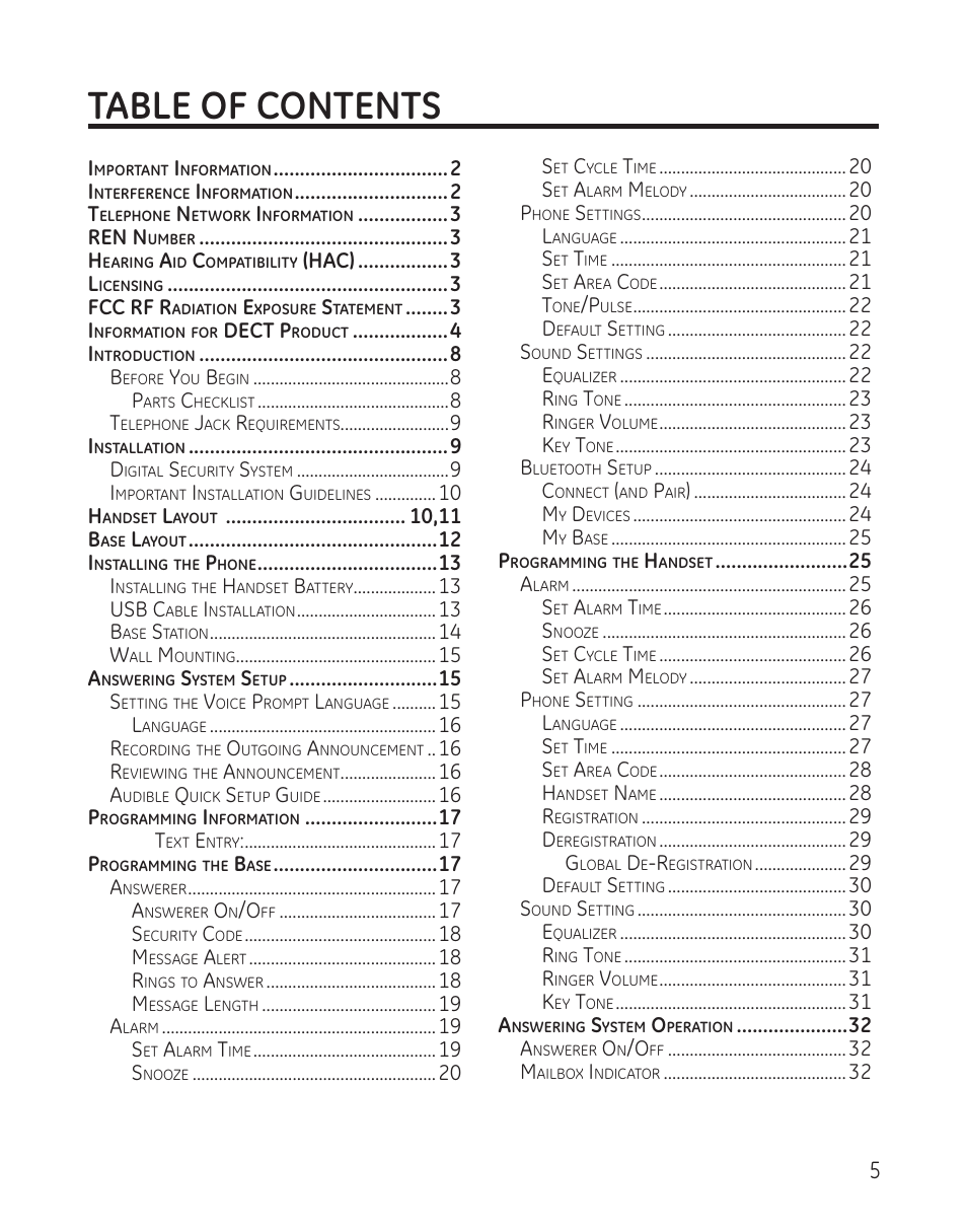 GE DECT6.0 28128 User Manual | Page 5 / 66