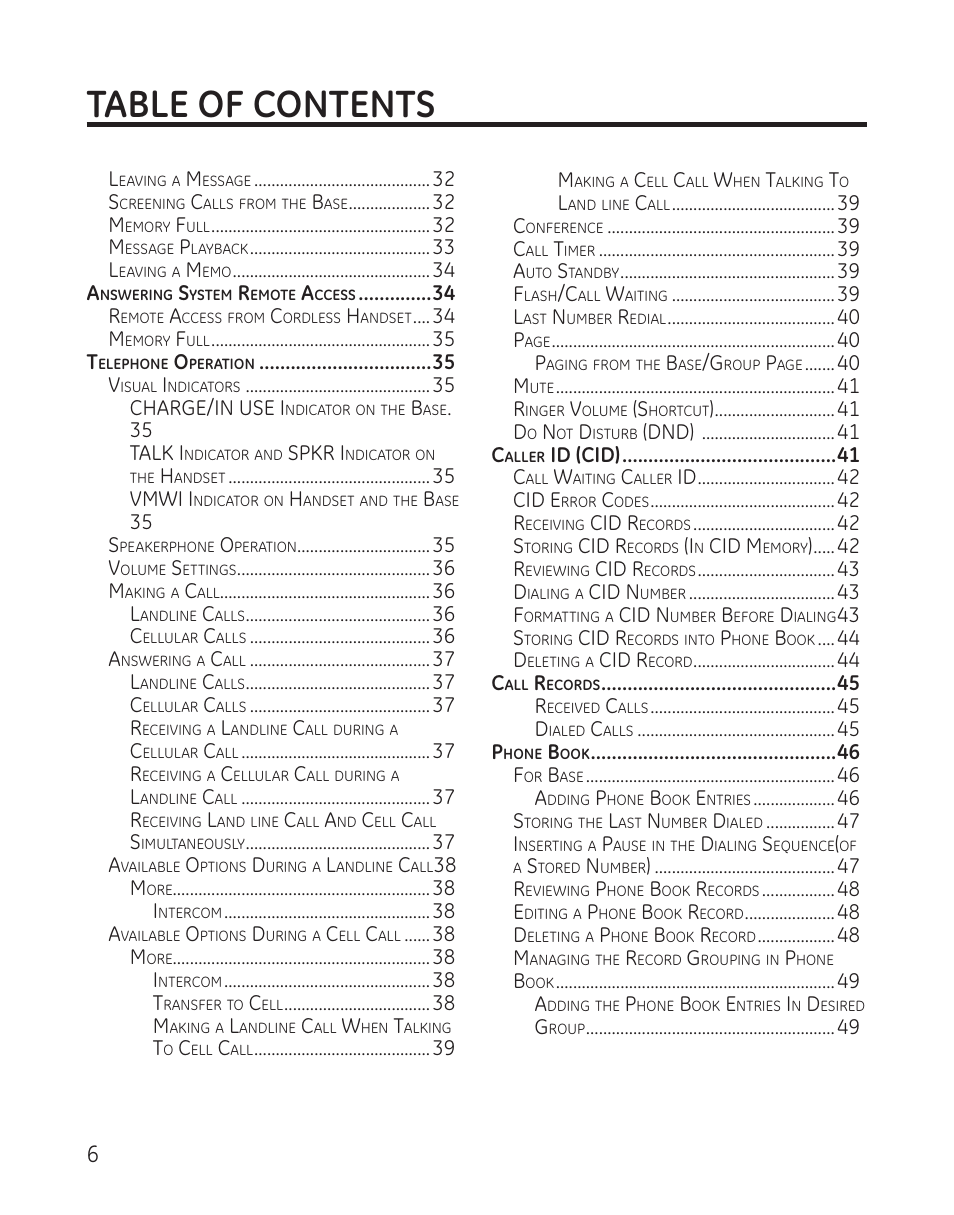 GE DECT6.0 28128 User Manual | Page 6 / 66
