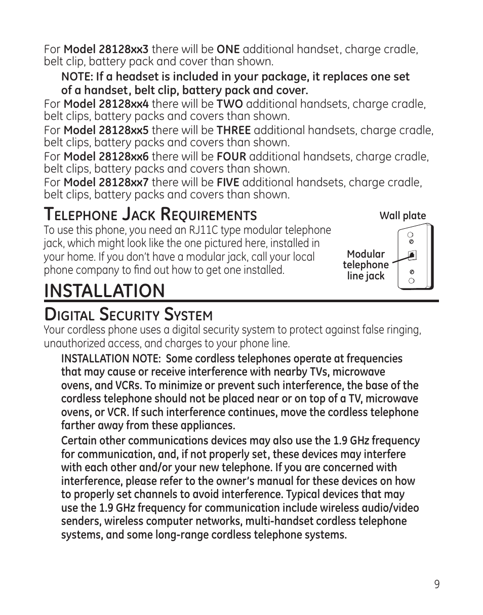 Installation d | GE DECT6.0 28128 User Manual | Page 9 / 66